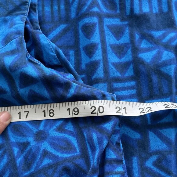 Vintage UI-Maikai hawaiian M dress Blue Muu Muu Sleeveless Midi dress - Picture 7 of 10